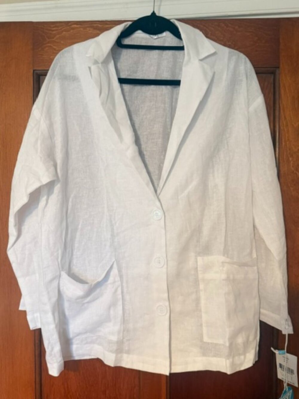 White Linen oversized Swim suit Coverup